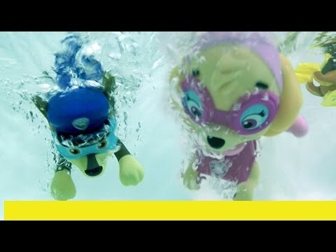Paw Patrol Pool Party Bath Toys Paddlin Pup Underwater Toys Rescue Marshal, Skye, Chase, Rocky