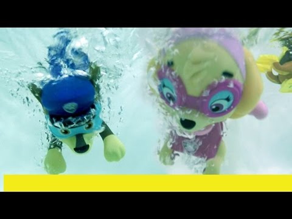 Paw Patrol Pool Party Bath Toys Paddlin Pup Underwater Toys Rescue Marshal, Skye, Chase, Rocky