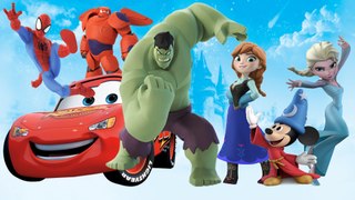 Spiderman Disney Pixar Cars + Big Hero + Hulk + Elsa and Anna Frozen Disney (Game Movie) Nursery Rhymes Song For Kids