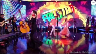 Paula Fernandes para canção por violão desafinado e solta palavrão no Faustão