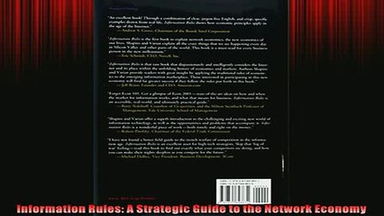 FREE DOWNLOAD  Information Rules A Strategic Guide to the Network Economy READ ONLINE