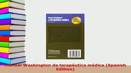 PDF  Manual Washington de terapéutica médica Spanish Edition PDF Online