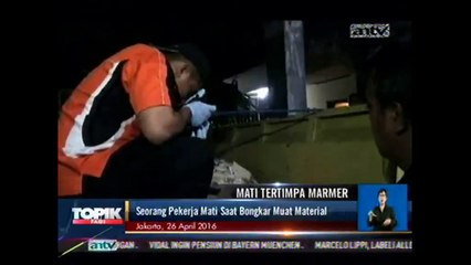 Seorang Pekerja Tewas Tertimpa Marmer Saat Bongkar Muat
