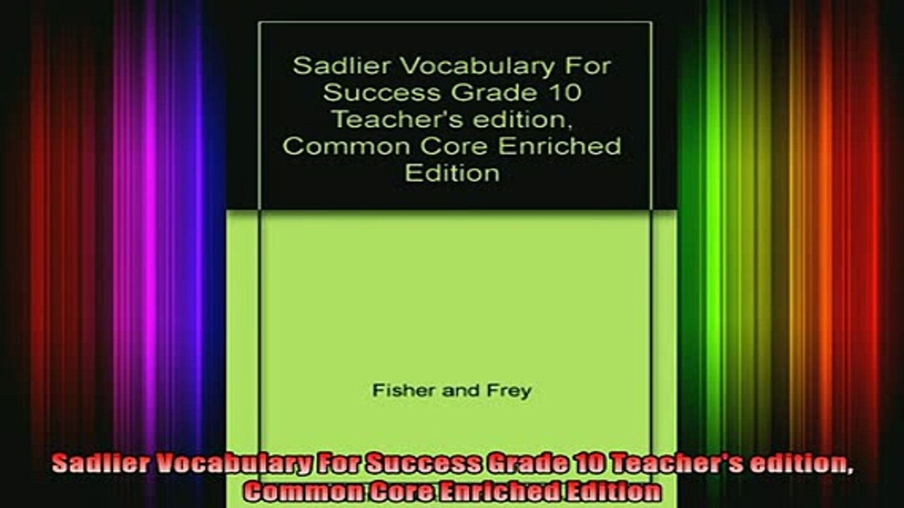 Free Full PDF Downlaod  Sadlier Vocabulary For Success Grade 10 Teachers edition Common Core Enriched Edition Full EBook