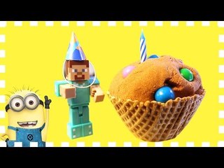 Disney Minion surprises Minecraft Steve on his birthday!