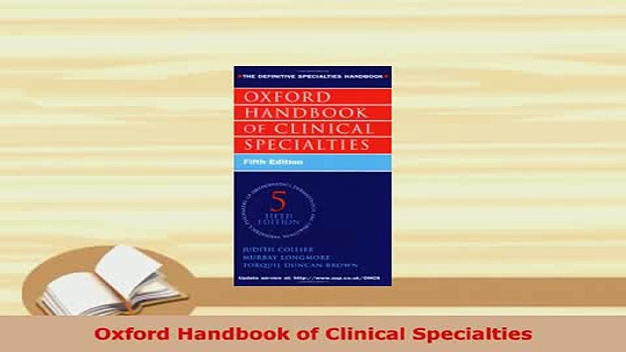 Download  Oxford Handbook of Clinical Specialties PDF Book Free