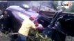 Alleged robber beaten after crashing car