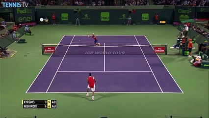 Incredible Kei Nishikori match point v Nick Kyrgios at 2016 Miami Open