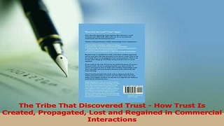 Read  The Tribe That Discovered Trust  How Trust Is Created Propagated Lost and Regained in Ebook Free