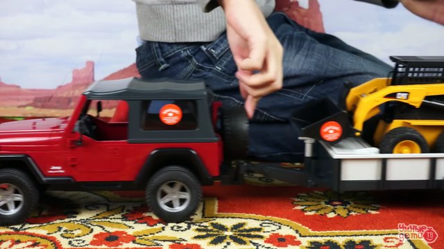 Bruder. Джип с прицепом и минипогрузчиком CAT 02924 Игрушки и машинки для мальчиков Jeep