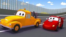 Racing car and Tom the Tow Truck Cars & Trucks construction cartoon for children
