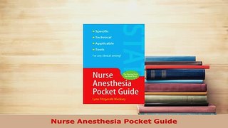 Download  Nurse Anesthesia Pocket Guide PDF Full Ebook