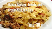 Italian Sausage, Tomato, and Cream With Bow Ties Recipe