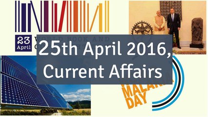25 April 2016 Current Affair for Competition Exams