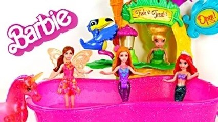 Barbie Conoce a Tinker Bell ❤ Barbie y La Puerta Secreta con 3 Muñecas Barbie y Ariel