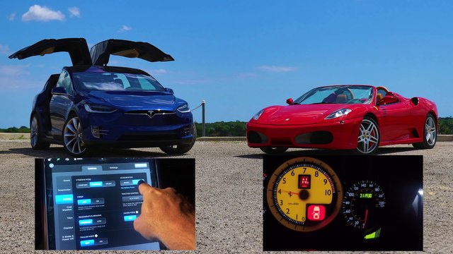 Une tesla électrique défonce une Ferrari au démarrage !