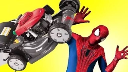 SPIDERMAN vs JOKER in an Epic SUPERHERO Lawn Mower Showdown _ DCTC Super Hero Videos _