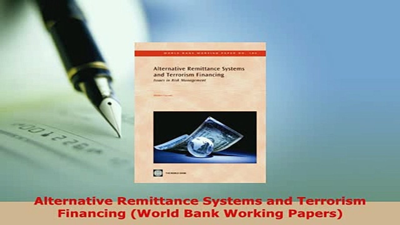 PDF  Alternative Remittance Systems and Terrorism Financing World Bank Working Papers Free Books