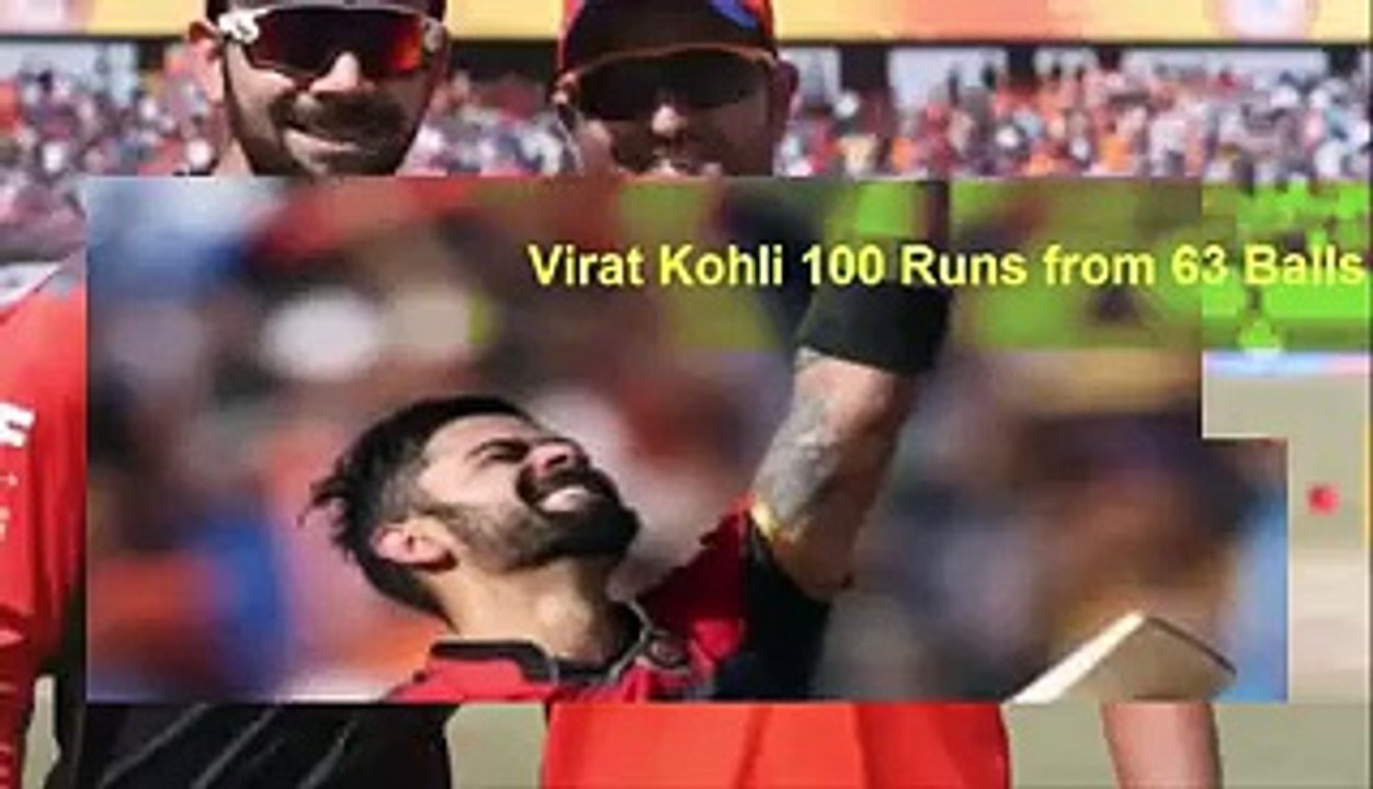 Highlights of Virat kohli 100 runs from 63 balls in IPL 2016 RCB vs GUL
