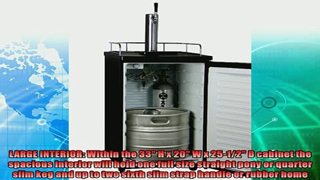 buy now Kegco K199B1 Kegerator Keg Beer Cooler Single Faucet D System Black Door
