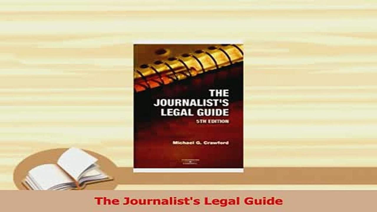 PDF  The Journalists Legal Guide Download Online