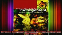 READ book  Restaurant Management Customers Operations and Employees 3rd Edition Online Free