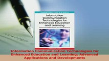 PDF  Information Communication Technologies for Enhanced Education and Learning Advanced Download Fu