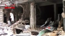 حلب أقيول __ آثار الدمار الكبير جراء القصف بالدبابات - 29 11 2012