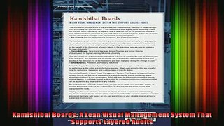 FREE EBOOK ONLINE  Kamishibai Boards A Lean Visual Management System That Supports Layered Audits Full Free