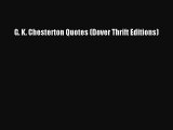 PDF G. K. Chesterton Quotes (Dover Thrift Editions) Free Books