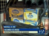 Agentes antinarcóticos decomisan droga camuflada en cajas de banano
