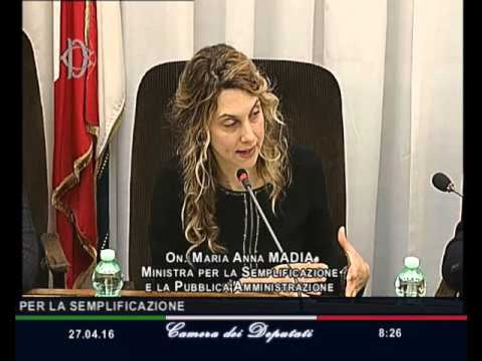 Roma - Audizione del Ministro Madia (27.04.16)