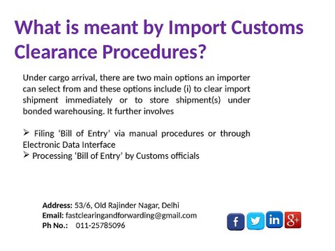 What documents are required for Custom clearance of cargo shipments?