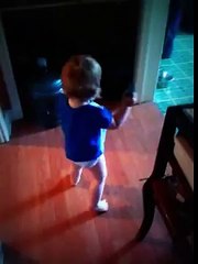 Theodore Walking around the house.