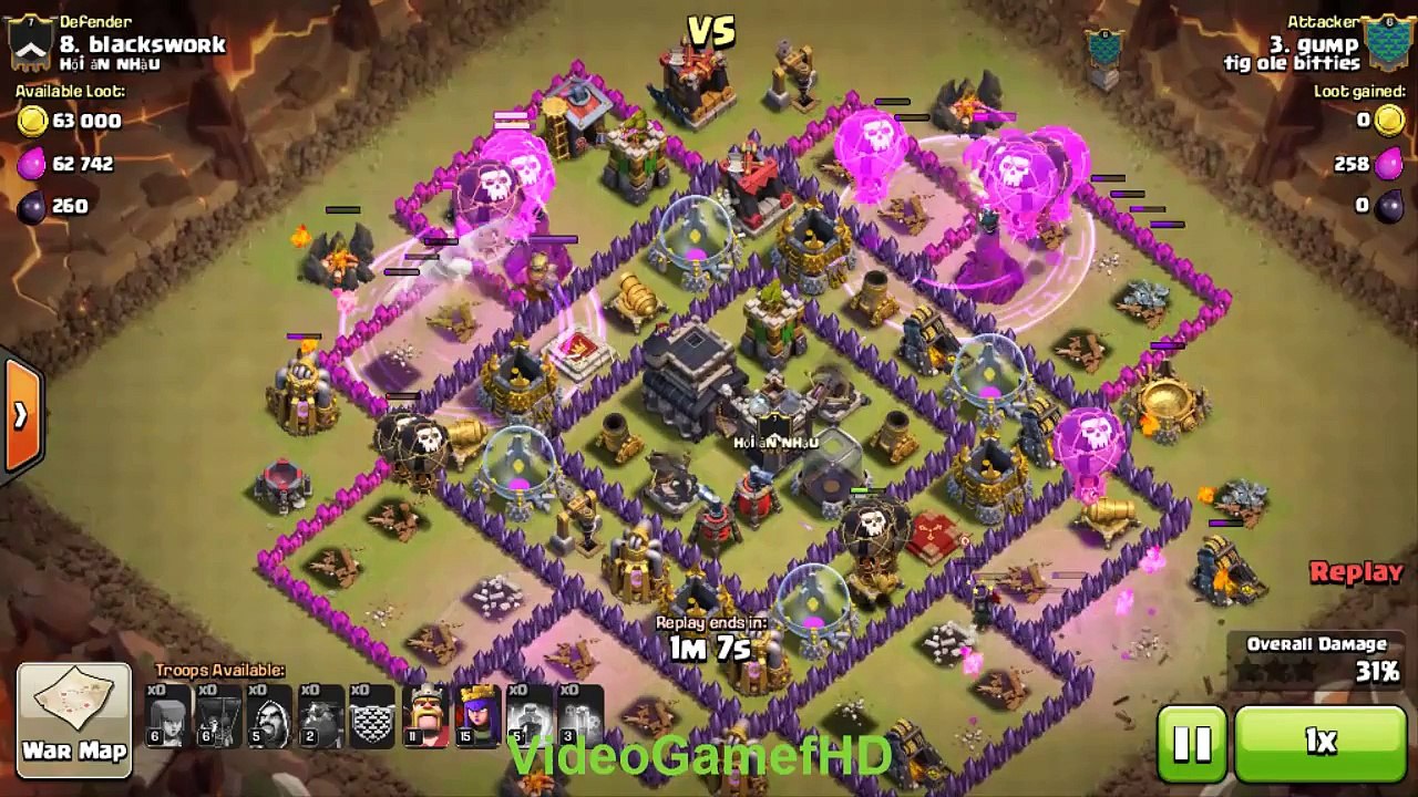 Clash Of Clans - Tổng hợp các combo war HALL 9, HALL 10 (3 sao) Lava, Balloon chưa hết thời.