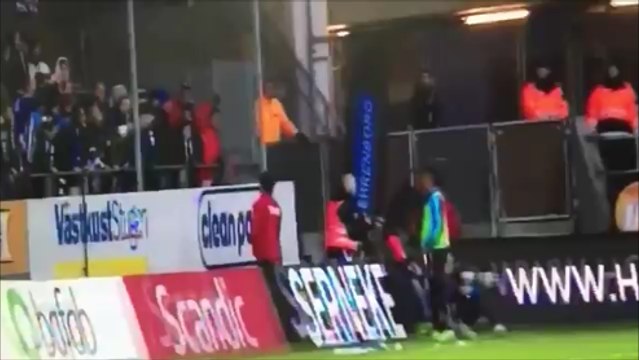 Malmo's Tobias Sana Throws Corner Flag Into The IFK Goteborg Fans!