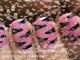 Pink Tiger nails - glitter nail polish designs animal nail art -