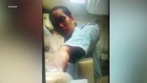 Disgusting! Maid c aught on camera mixing u rine into her boss's orange juice, video goes viral
