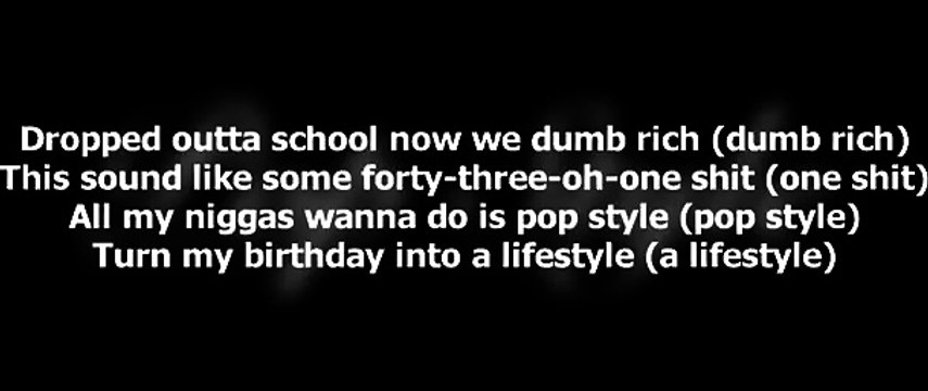 Drake feat. The Throne - Pop Style [Lyrics paroles] 2016