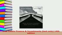 Download  Real Estate Finance  Investments text only 14th edition PDF Online