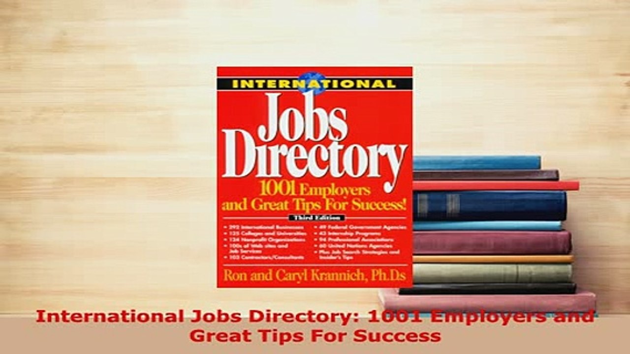 PDF  International Jobs Directory 1001 Employers and Great Tips For Success Read Full Ebook