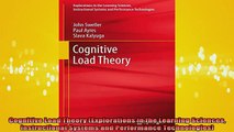 DOWNLOAD FREE Ebooks  Cognitive Load Theory Explorations in the Learning Sciences Instructional Systems and Full EBook