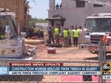 Construction worker rescued from trench