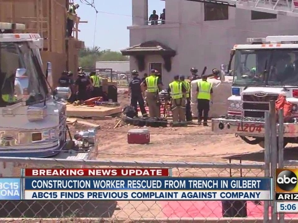 Construction worker rescued from trench