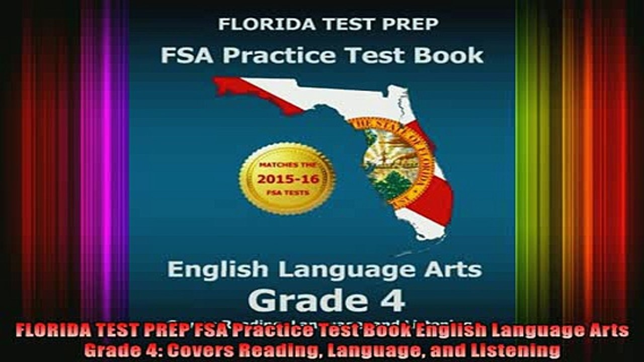 DOWNLOAD FREE Ebooks  FLORIDA TEST PREP FSA Practice Test Book English Language Arts Grade 4 Covers Reading Full EBook