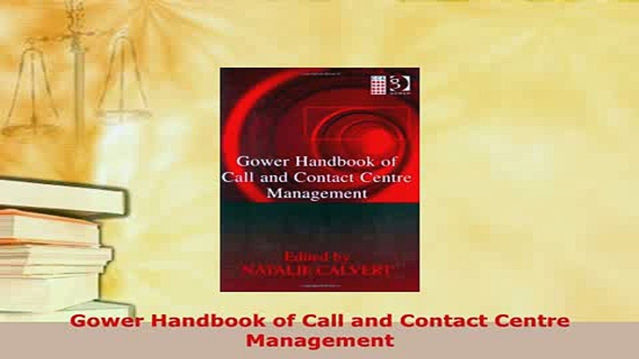 Download  Gower Handbook of Call and Contact Centre Management PDF Full Ebook