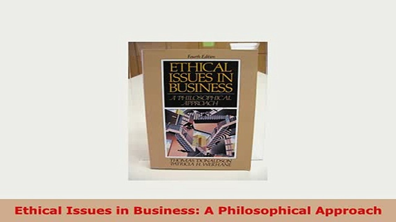 PDF  Ethical Issues in Business A Philosophical Approach PDF Full Ebook