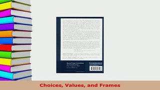 Download  Choices Values and Frames Download Full Ebook