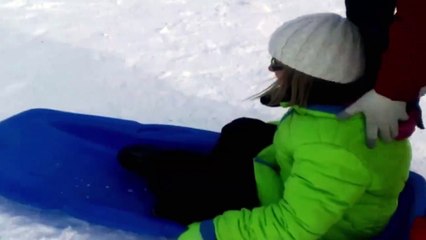 Dad Hilariously Dodges Sled