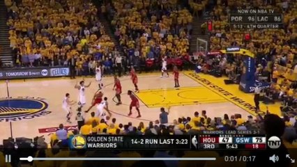 Stephen Curry goes nuts after Klay Thompson makes a deep jumper